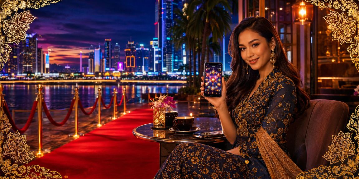 Antara muka aplikasi kasino diriwan88 bertemakan batik Kuala Lumpur di telefon pintar